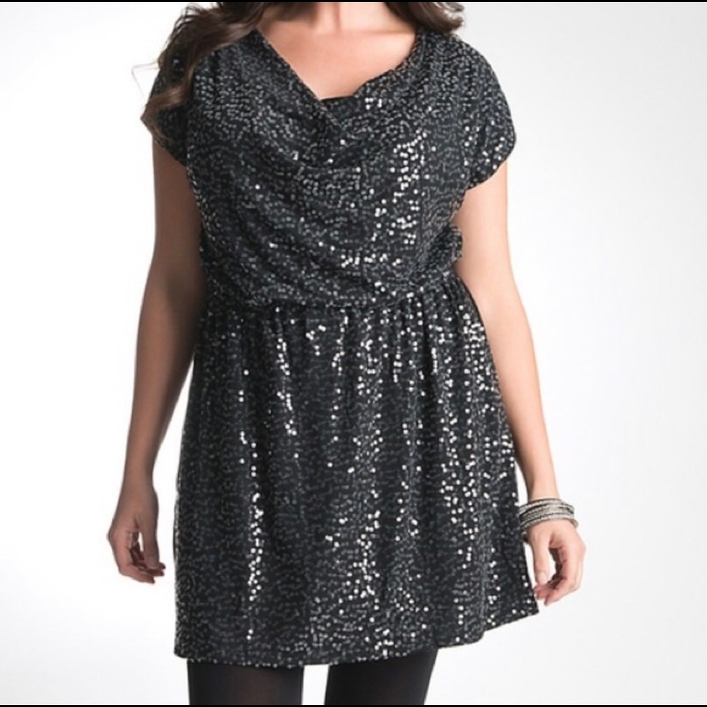 Lane Bryant Black Sequin Dress